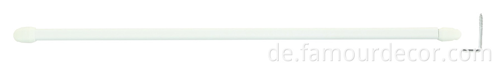 Hardware on top of white coffee rod curtain